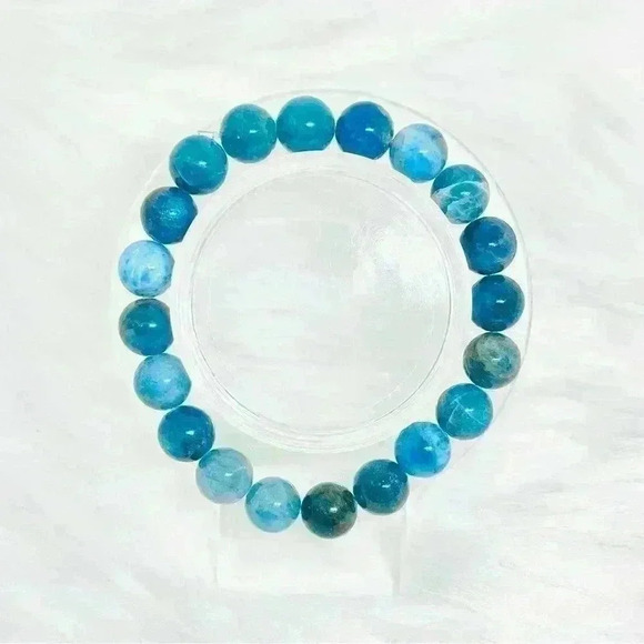 Ocean Blue Apatite Stone Bracelet - Picture 6 of 7